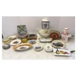 Vtg Travel Pieces, Ashtrays, China tea pot