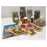 Mason Jars of Buttons & Needles