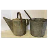 Galvanized Bucket & Water Can