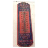 Vtg Press Metal Advertising Thermometer
