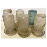 (6) Vtg Mason Jar Waterers