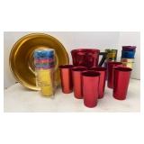 MCM Aluminum Drink Set & Bowl