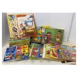Vtg Childrenï¿½s Puzzles, Fun Books, Coloring Books