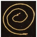 14K yellow gold 2mm rope necklace