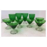 Green to Clear Stemware Glasses & Sherbets