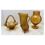 Indiana Glass & Other Amber Glass Pieces