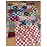 Vtg Polyester Tie Quilts 64x80 & 40x32