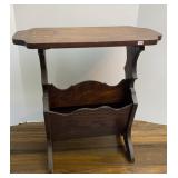 Vtg Oak Magazine Rack