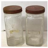 Antique Hoosier style spice jars