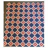 Antique Handmade Block Quilt 73x82