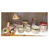 Snowman pottery & other canisters