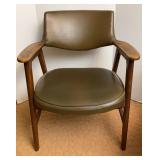 Mid Century Modern Walnut & Vinyl Chair