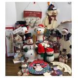 Wooden & Plush Snowmen Decor