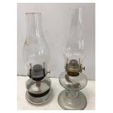 Vtg Oil Lamps with Farms & Eagle Burners