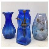 Cobalt Blue Melon Vase & MCM vase