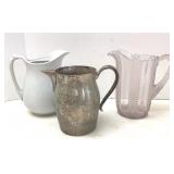 Antique Plate, Ironstone & Glass Pitchers
