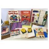 Note Pads, Crayons, clip boards, bank pouches