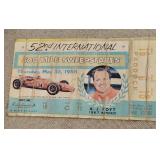 500 Mile Sweepstakes Race Ticket  1968