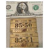 Goodyear Brass Machine Plates (2)