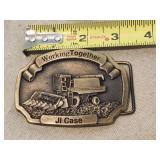 JI Case Working Together Brass Buckle