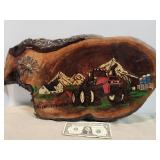 Living Wood Slab Clock, Case Tractor Artwork