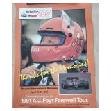 1991 A. J. Foyt Autographed Poster