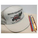 Dennis Equipment Hat & Pencils