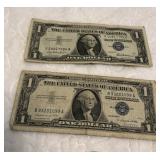 2 1957 Blue a Series Silver Certificate