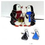 Stainglass Penguin Light & Angel Ornaments