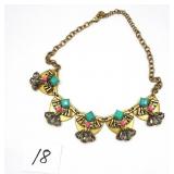 Chunky Stell & Dot Statement necklace