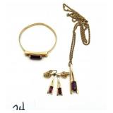 VTG Avon Set Necklace Bracelet Earrings Clip