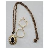 16' Cameo Necklace & pierced Earrings