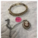 17' Chain with Cameo and Bracelet