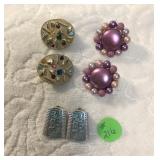 3 Pairs Clip On Earrings