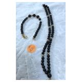 2 Bracelets Black & Gold Tone