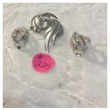Trifari Clip on Earrings & Brooch
