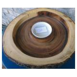 Live Edge Acacia Wood Chip & Dip Server