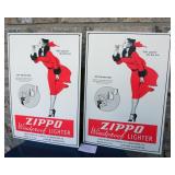 `1990's Zippo Waterproof Lighter 16x11 Metal Signs