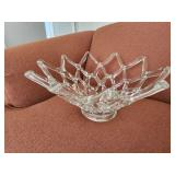 MCM Clear Lattice Web Bowl 16' Blown Glass