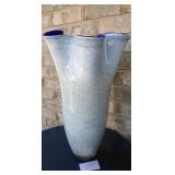Cobalt Blue & White Crackle Style Vase
