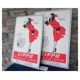 1990's Zippo Waterproof Lighter 16x11 Metal Signs