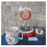 Mickey Mouse 75 years Glass Dome Clock & Mug