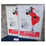 1990's Zippo Waterproof Lighter 16x11 Metal Signs