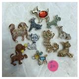 10 Vintage Dog Brooches Avon Gerrys W. Germany