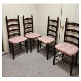 Dark Wood Ladder Back Dining Room Chairs