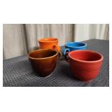 Fiesta Tea Cups (4), Lapis, Poppy & Persimmon