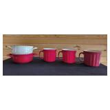 Ceramic Soup Bowls (2), Stoneware Mugs (3)