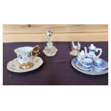 Miniature Tea set, Perfume Bottle, Heart/Love Bird