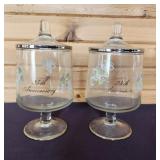 25th Anniversary Glass Lidded Dishes