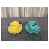 Fiesta Homer Laughlin Cups & Saucers (2)